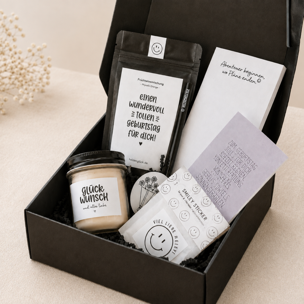 3D-Geschenkanhänger & Heldenglück Geschenkbox
