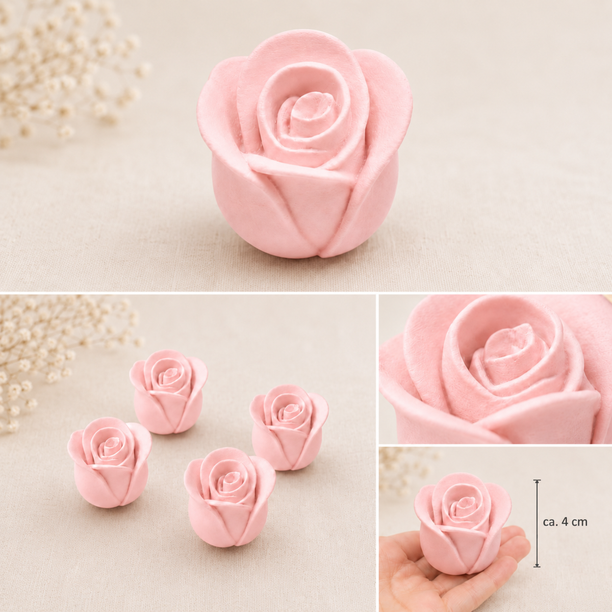 Rosen Tischdeko - 4er-Set