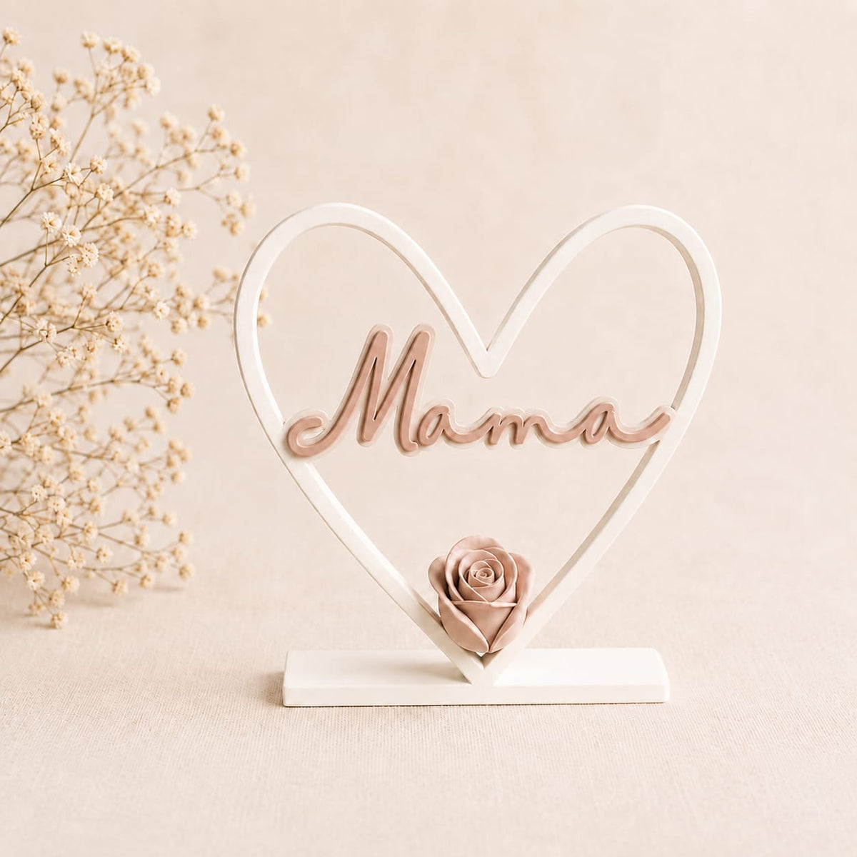 Mama Herz mit Rose – besondere Geschenkidee