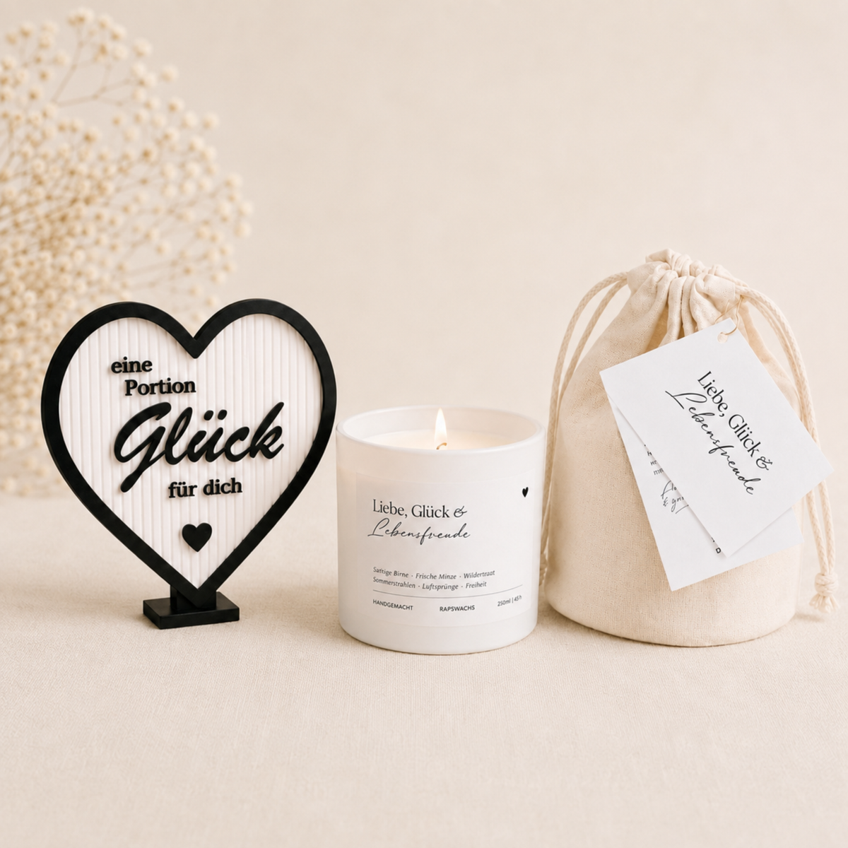 Geschenkset mit Heldenglück Kerze