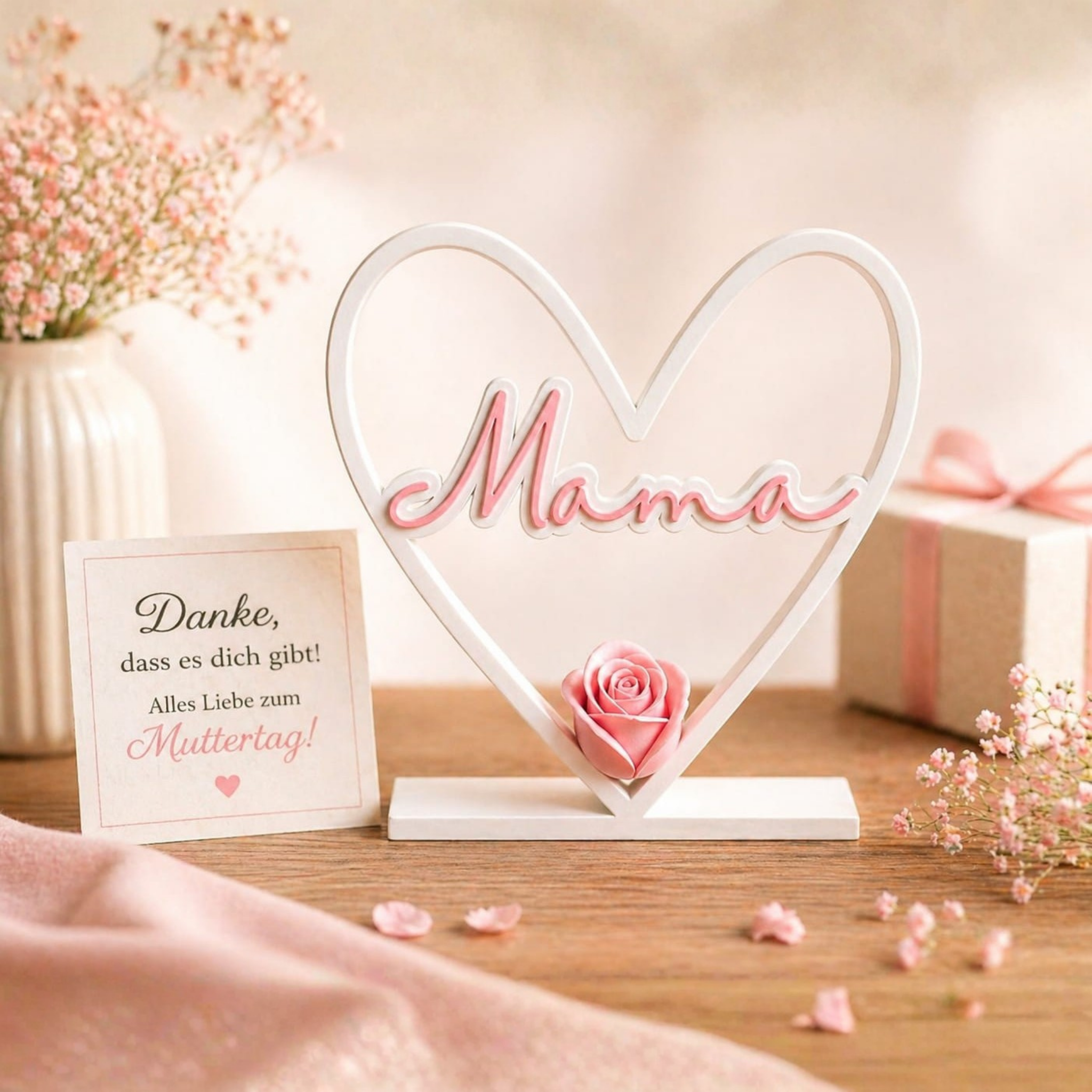 Mama Herz mit Rose – besondere Geschenkidee❤️