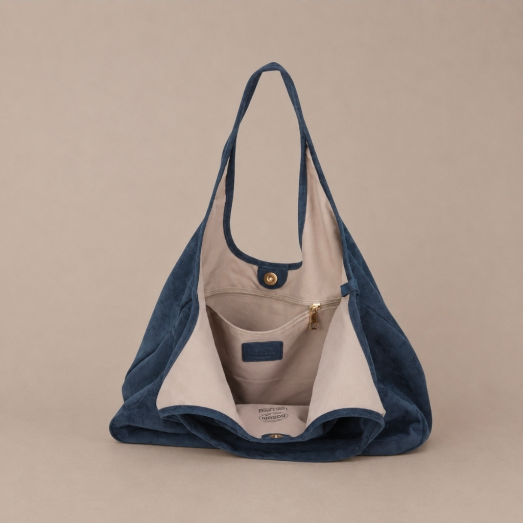 ROSSIS Tasche Nuba Velour, Jeansblau